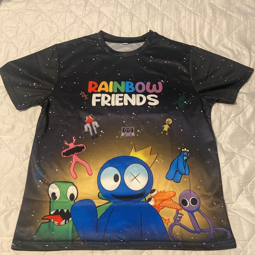 Rainbow Friends Boy’s T-shirt Black Size Medium New